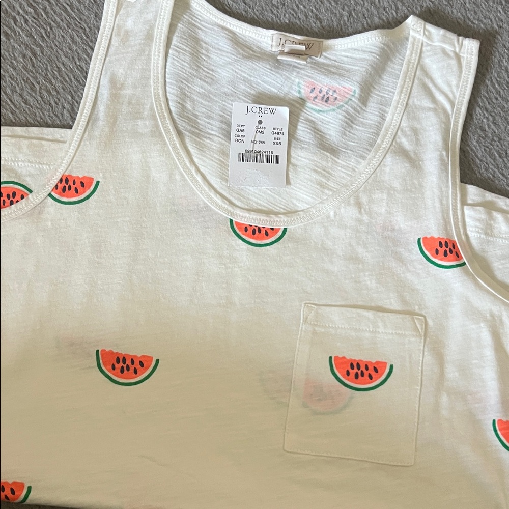 J. Crew Kids Cream Tank Top with Watermelon Print